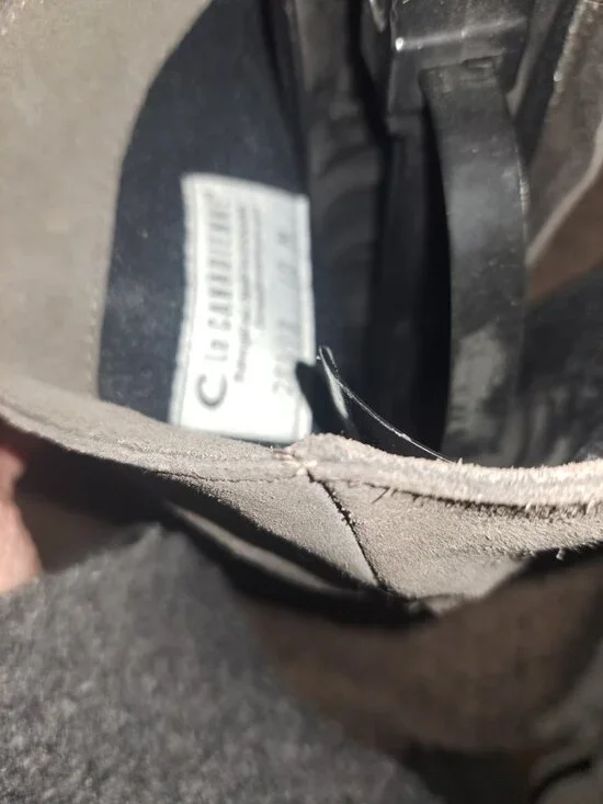 LA CANADIENNE-MAZY-Taupe/Gray Suede-Tall Boots-Side Zip-Studs-Sz 10-Excellent - Picture 7 of 8